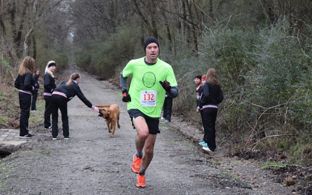 Dog Win a Medal in the Marathon While being let out to pee 