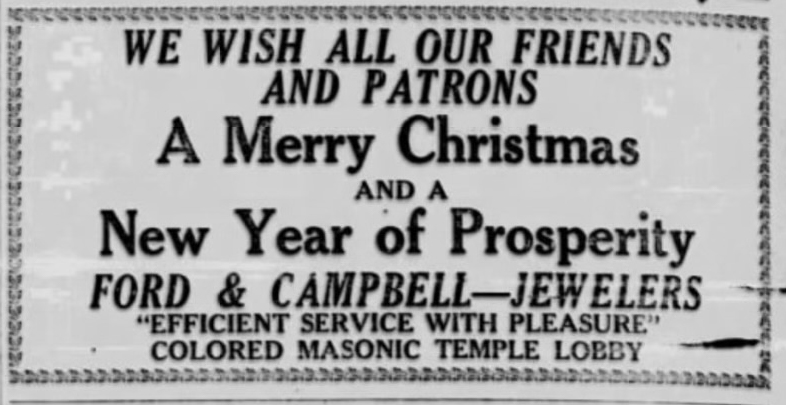 The Birmingham Reporter, a Black-owned newspaper housed on the fifth floor of the Temple Building, ran this Christmas-themed advertisement in 1952.